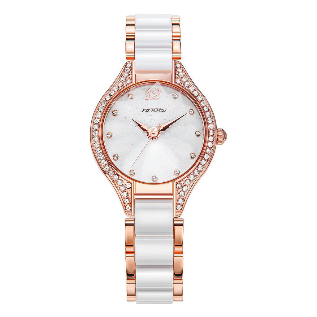 Diamond-Encrusted Fashion Light Luxury Women'S Watch Women'S Ceramic Belt Waterproof Quartz Watch 9816