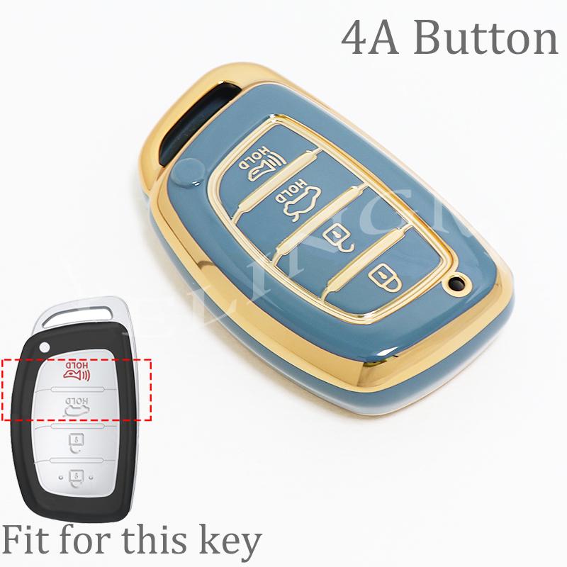 4 Button Car Key Case Cover For Hyundai Avante Sonata Santa Fe Tucson Elantra Azera Creta