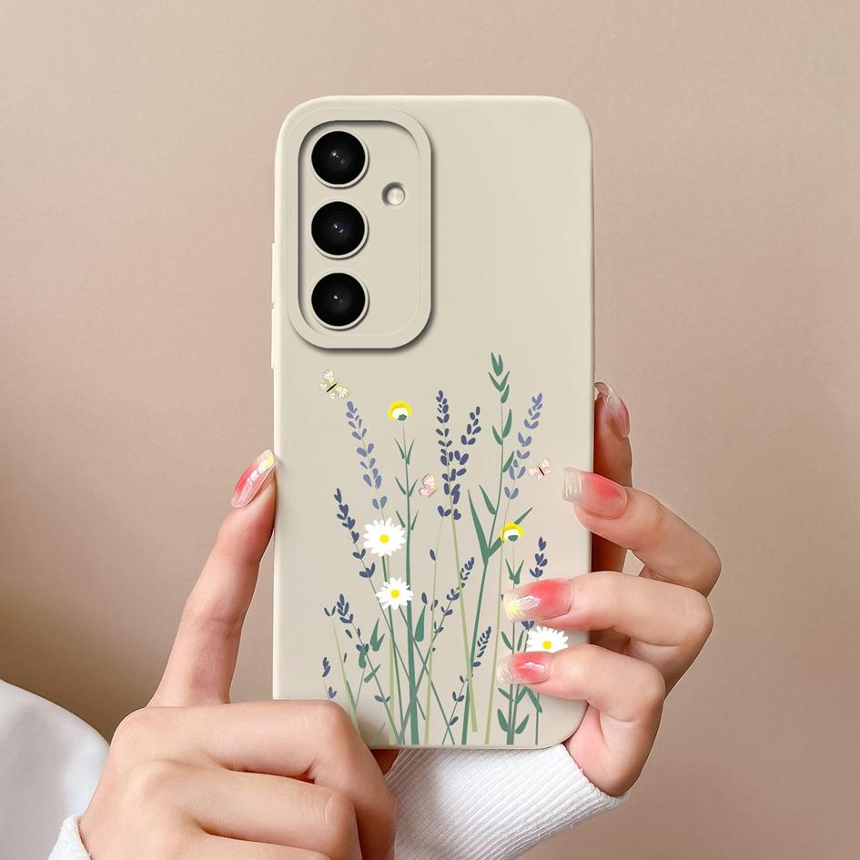 

Чехол для Samsung A05 A16 A56 A26 A36 F14 A05S S25 Plus Ultra, изысканный авокадо, прочный, нескользящий, жидкий, силиконовый, симпатичный, цветочный чехол для Samsung Samsung A56 5G