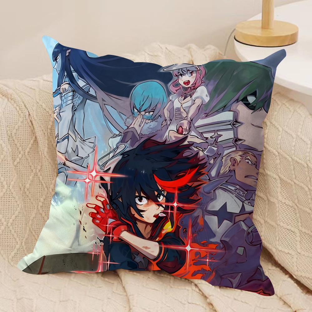 KKILL La KILLS Ryuko Matoi Cushion Cover Silky Short Plush Invisible Zipper Dustproof Sofa Pillow Case For Home Decor