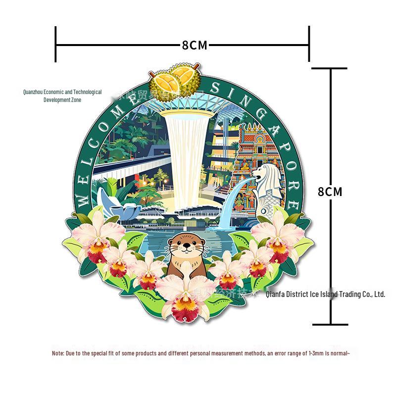 Southeast Asia Souvenir Magnets: Thailand, Malaysia, Cambodia, Singapore, Indonesia, Vietnam Magnetic Stickers.