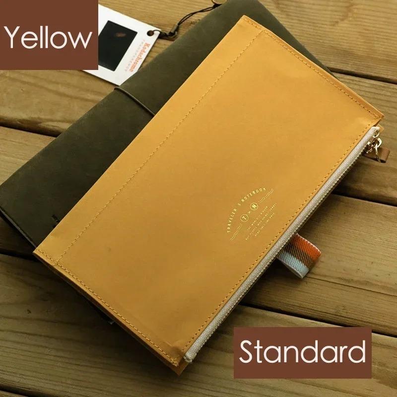 

Спеціальний паперовий блокнот для подорожей, що миється, сумка для купюр на блискавці, сумка для зберігання, футляр для ручок, канцелярські товари. жовтий