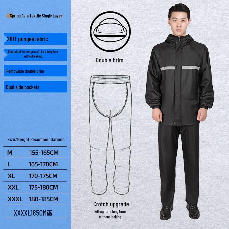 Tactical Split Raincoat and Pants Set M