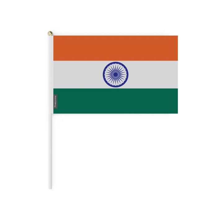 Drapeau - Inde - Mini Drapeau - 14 X 21 Cm - Polyester - Léger Et Résistant