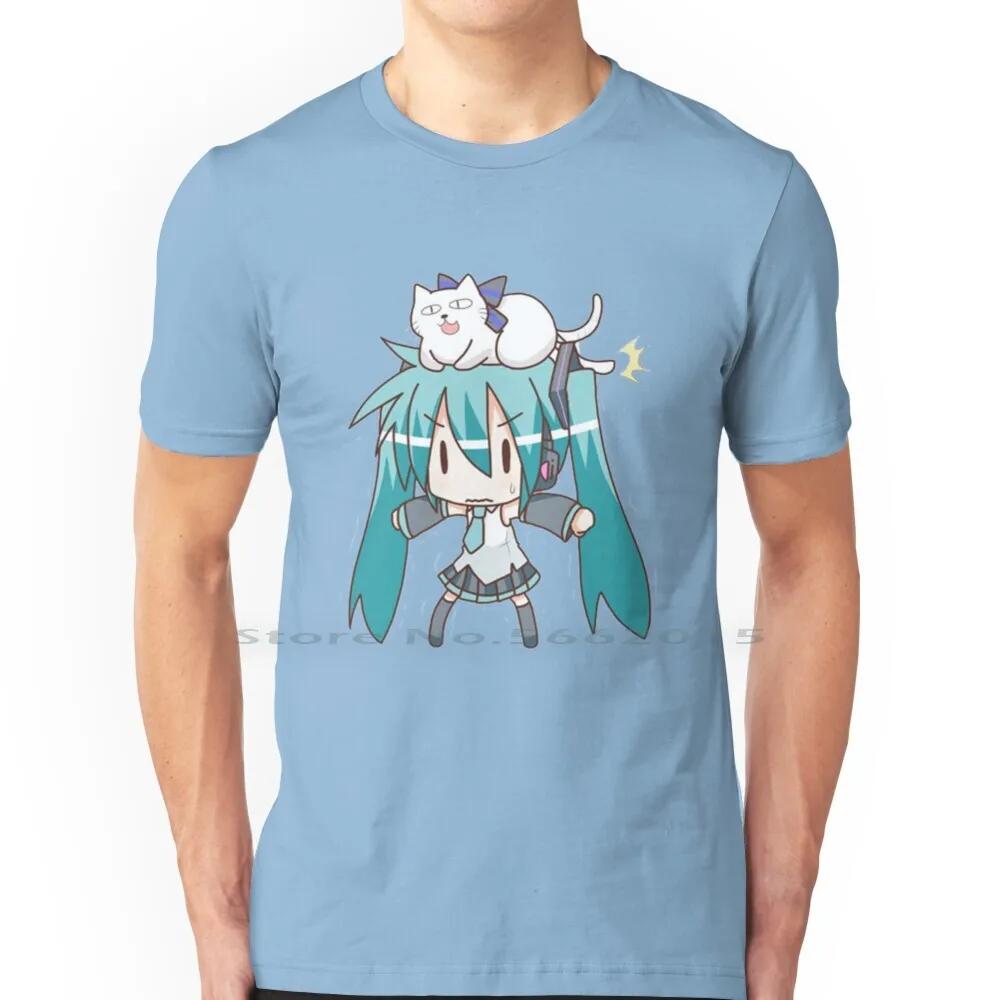 Miku T Shirt 100% Cotton Kawaii Manga Anime Girl Japanese Short Long Sleeve Tee Top