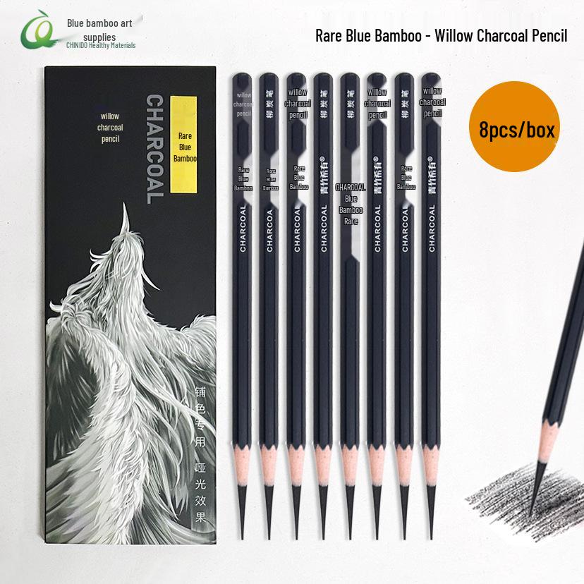 Ruimengte Rare Blue Bamboo Willow Charcoal Pencil for Sketching and Coloring