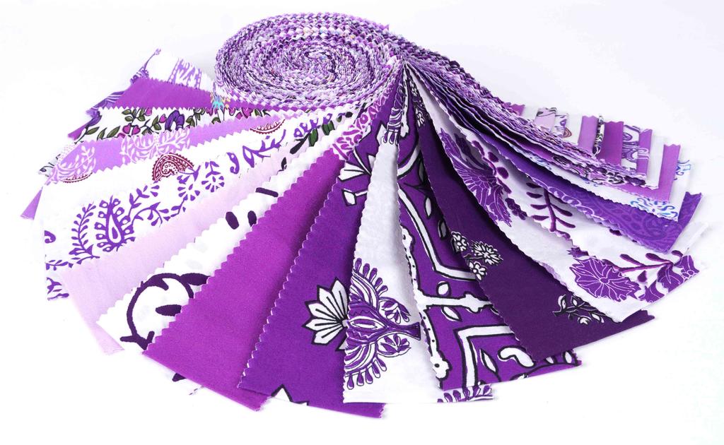 Soimoi 40 stk blokktrykk forkuttet bomullsstoff for quilting Craft strips 2,5x42inches Jelly Roll -