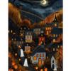 Spooky Halloween Town Folk Magical Forest Ghost Pumpkin Illustration Poster Canvas Painting Wall Pictures Holiday Home Decor