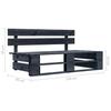 Garden Pallet Middle Sofa Black Impregnated Pine Wood