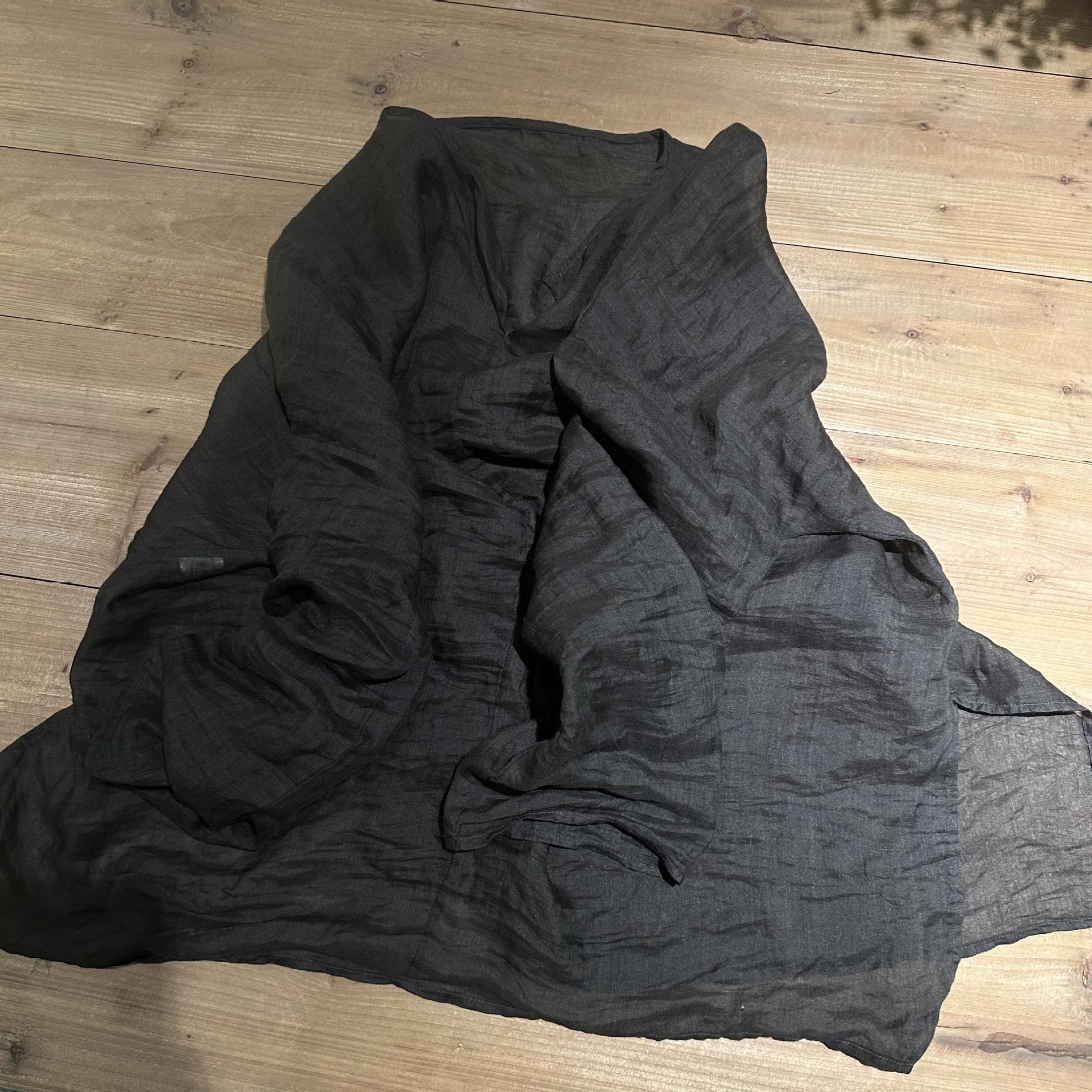 

Johnature Женская зимняя нишевая однотонная повседневная винтажная футболка, модная повседневная футболка с длинными рукавами и V-образным вырезом One Size чёрный