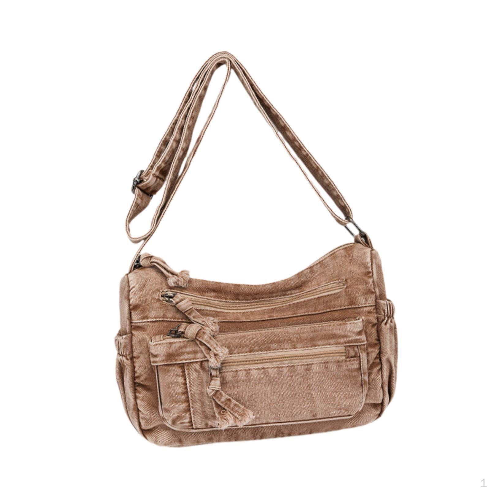 

Denim Shoulder Bag Lightweight Retro Crossbody Handbag for Women Commuting Work