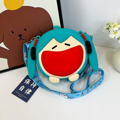 Two-dimensional Girl Cute Cartoon Coin Bag Green Girl Mini Storage Bag Creative Children's Messenger Change Bag