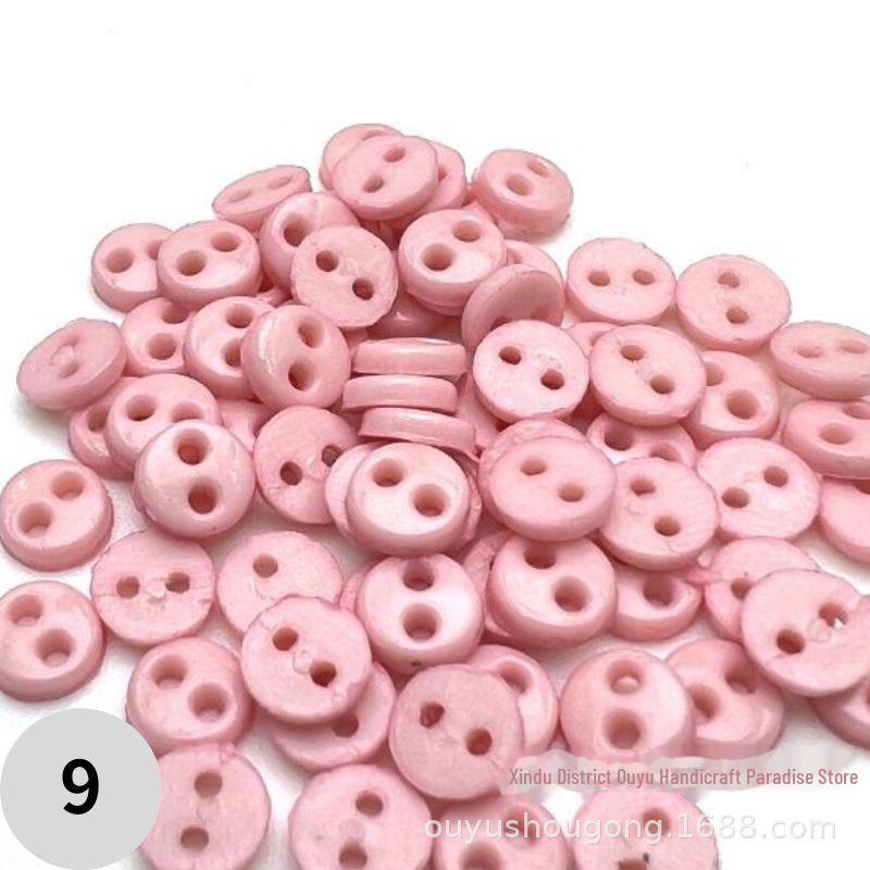 4mm Dual-Eye Plastic Buckle with Edge Button for DIY Felt Doll Accessory