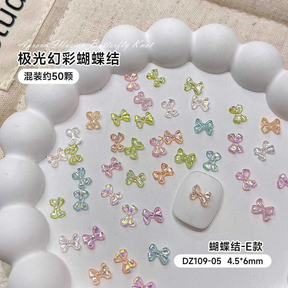 Mixed Butterfly Knot Nail Accessories Internet Celebrity Mini Aurora Illusion 3D Tie DIY