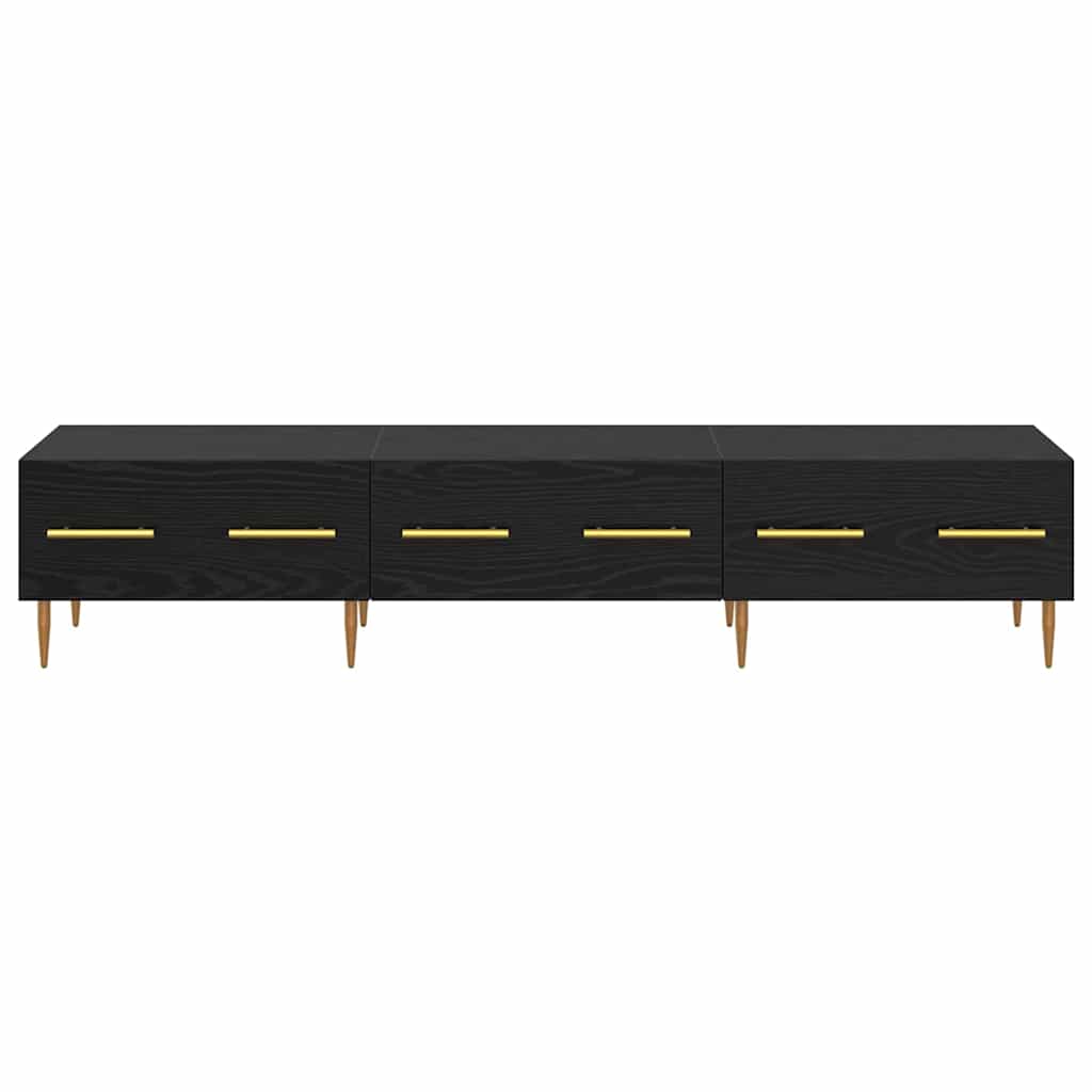 TV Cabinet Black Oak Effect 150 X 36 X 30 Cm Particleboard