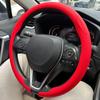 Leather Round Car Steering Wheel Cover Flat-Bottom Breathable Comfortable Feel Steering Wheel Cover D-type Steering Accessories