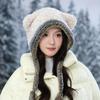 Korean Version of Autumn and Winter Colorful Twist Plush Ear Protection Hat Sweet Cute Cat Ear Warm Hat Outdoor Cold Hat