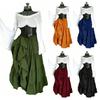 Renaissance mittelalterliches Kleid, schulterfreies ausgestelltes Ärmelkostüm mit Taillengürtel, Damen Retro Gothic langes Kleid, Halloween Rollenspielparty