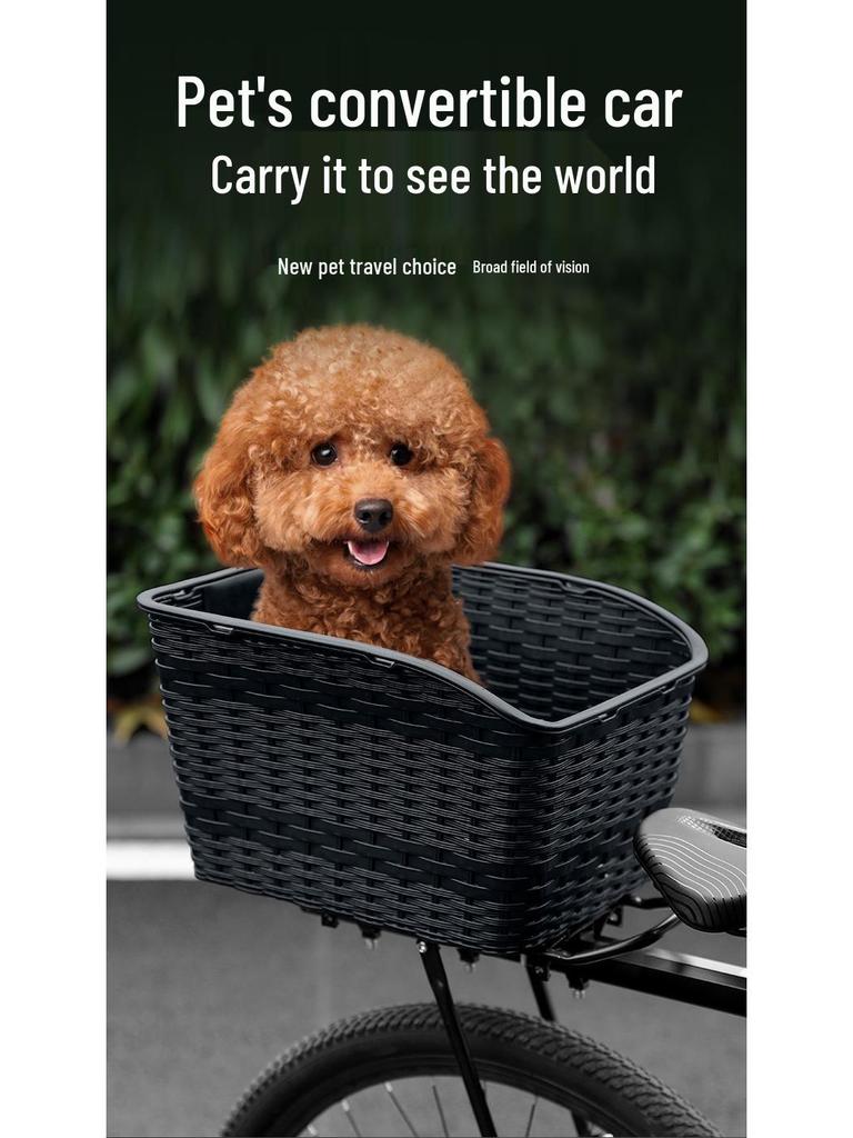 Velkokapacitní zadní koš na kolo s víkem pro horská a elektrická kola - Přepravka pro domácí mazlíčky nebo náklad.