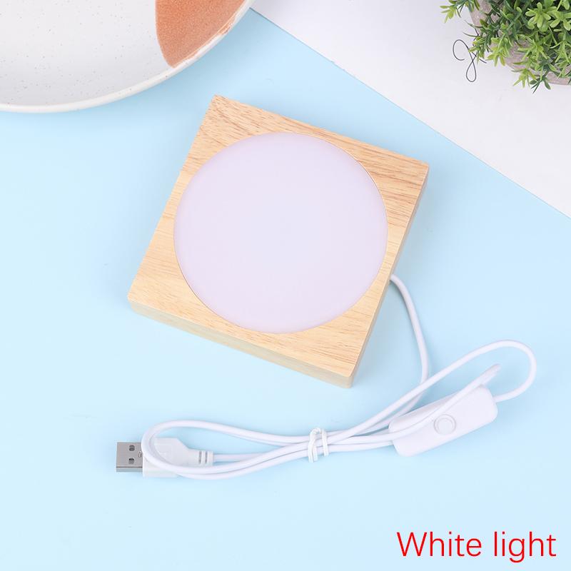 

Square Wood Light Base Wooden Led Light Rotating Display Stand Lamp Holder Lamp Bases Ornament Colorful Night Light Base 10*10cm