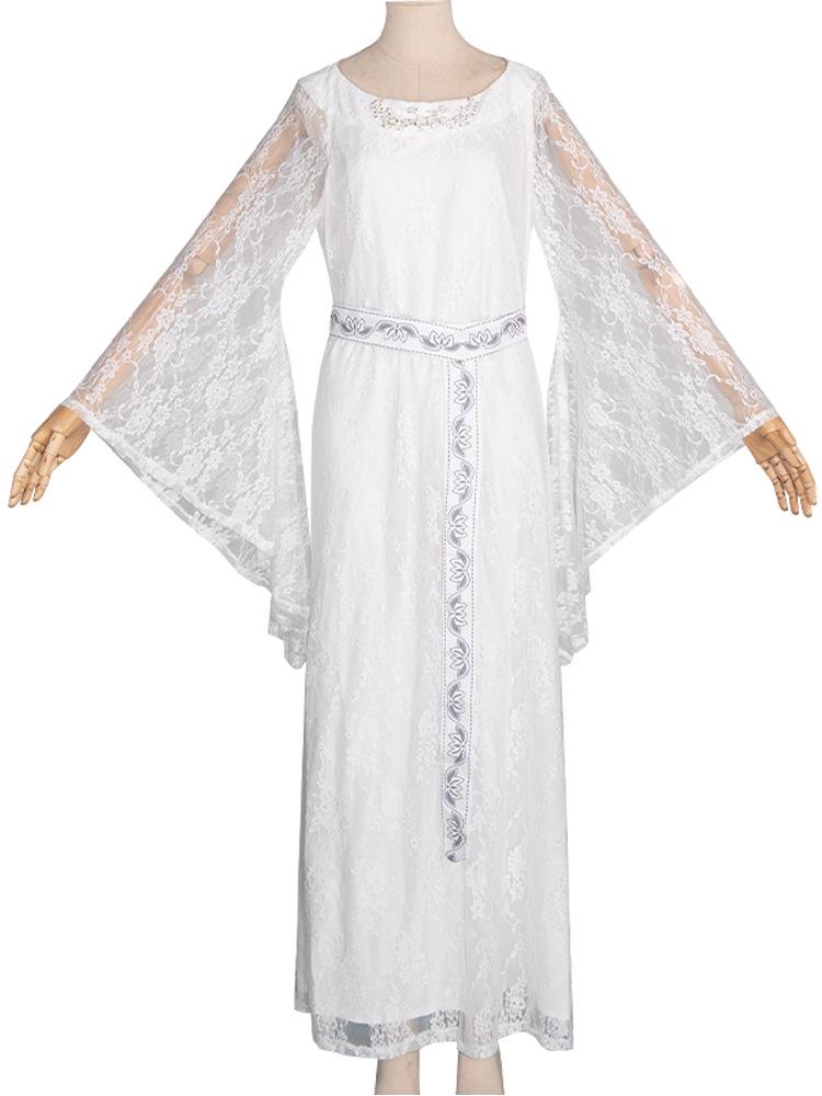 Galadriel Elf Queen Medieval Court Cosplay Dress