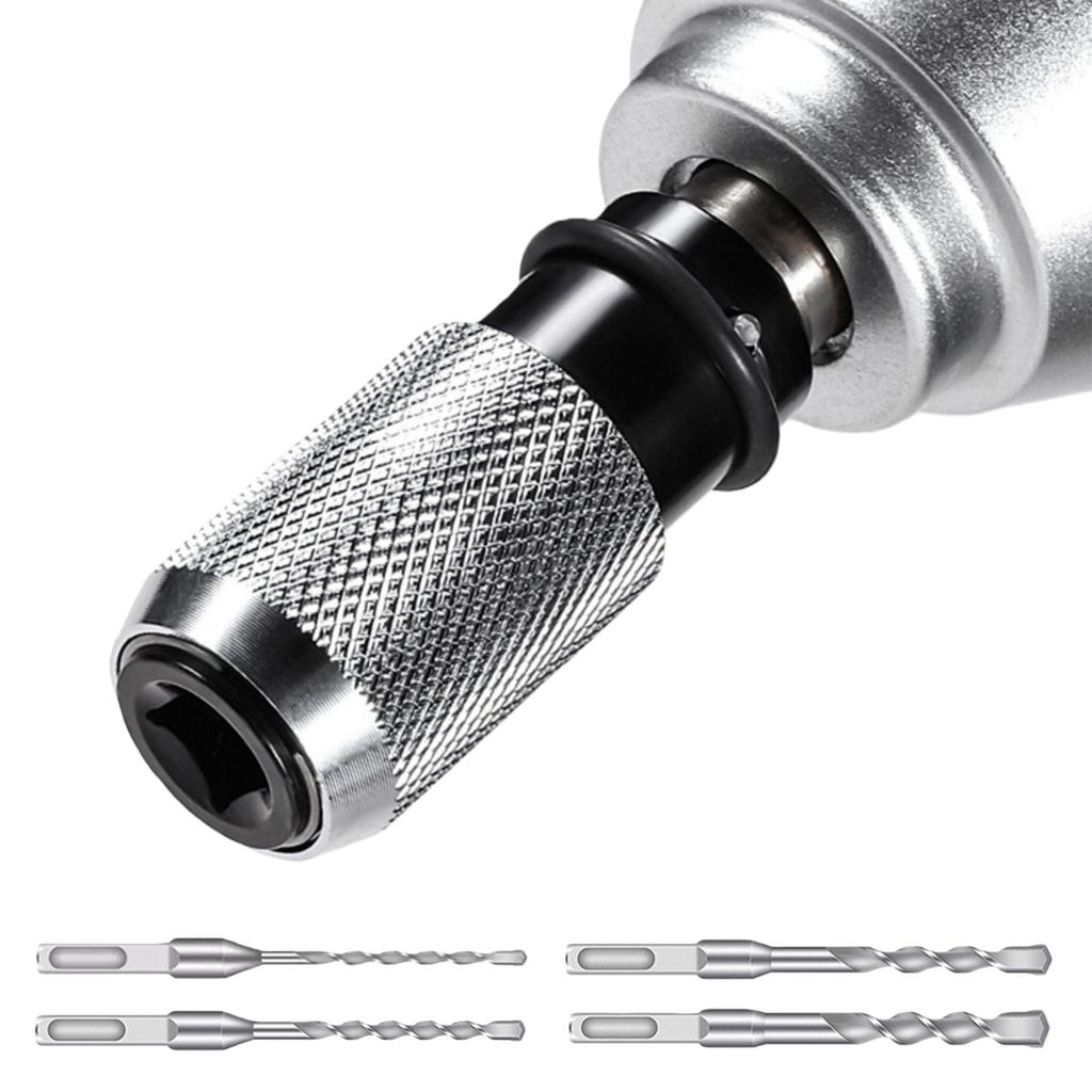 Hammer Umwandlungskopf mit 4 Bits Schlagbohrmaschinen-Adapter Umwandler Bohrfutter für Männer Frauen Zuhause Innen Außen Reparatur
