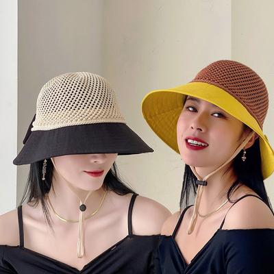 Women's Hat Women's New Casual Spring and Summer Sunscreen Fisherman Hat Sunshade Sun Hat Bow Decorative Hat