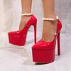High-heeled Low-top Single Shoes for Women Pointed Shallow Mouth Set Foot Waterproof Platform Non-slip Stilettos