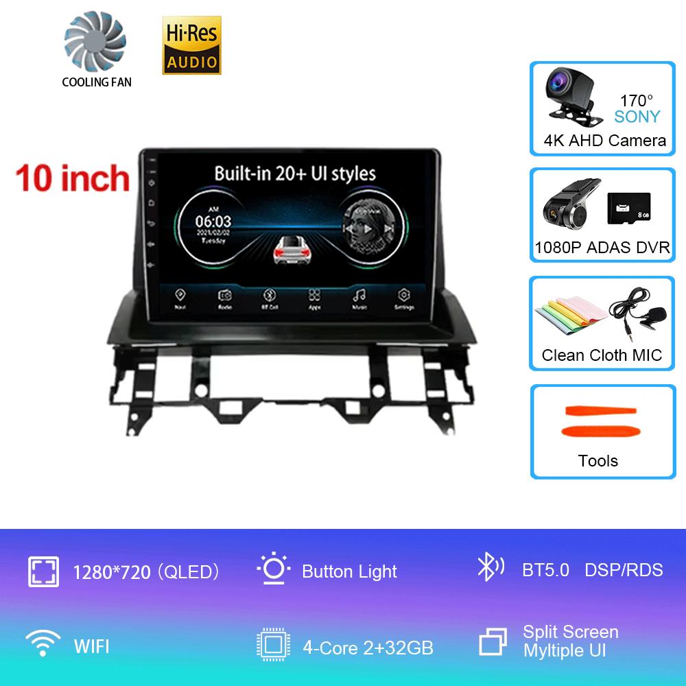 10 Inch For Mazda 6 2007 2003 2004 2005 2006 2002 - 2015 Multimedia Car DVD Player Navigation GPS Radio Wifi BT 4G LTE 128G Andr