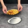 Korean Stainless Steel Egg-Shaped Plate for Desserts, BBQ, and Snacks