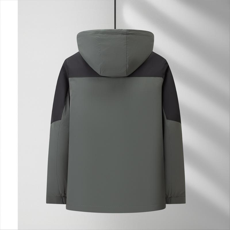 Men's Down Jacket Autumn and Winter New Warm Contrast Color Workwear Outdoor Thickened Coldproof Hooded Jacket for Men
