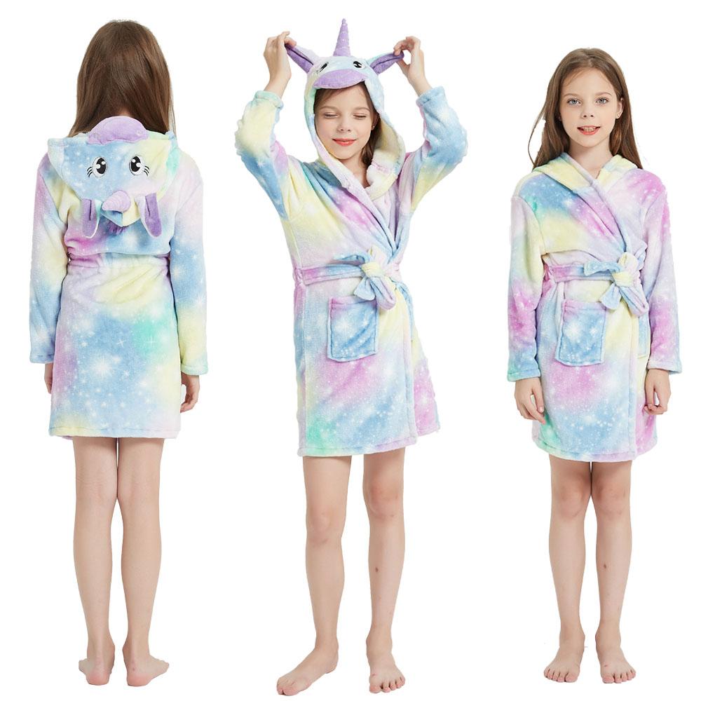 Accappatoi per Bambini Flanella Inverno Pigiama per Bambini Accappatoio Adolescenti Pigiama Camicia da Notte per Ragazzi Ragazze Pigiama 4-14 Anni Vestiti per Ragazze