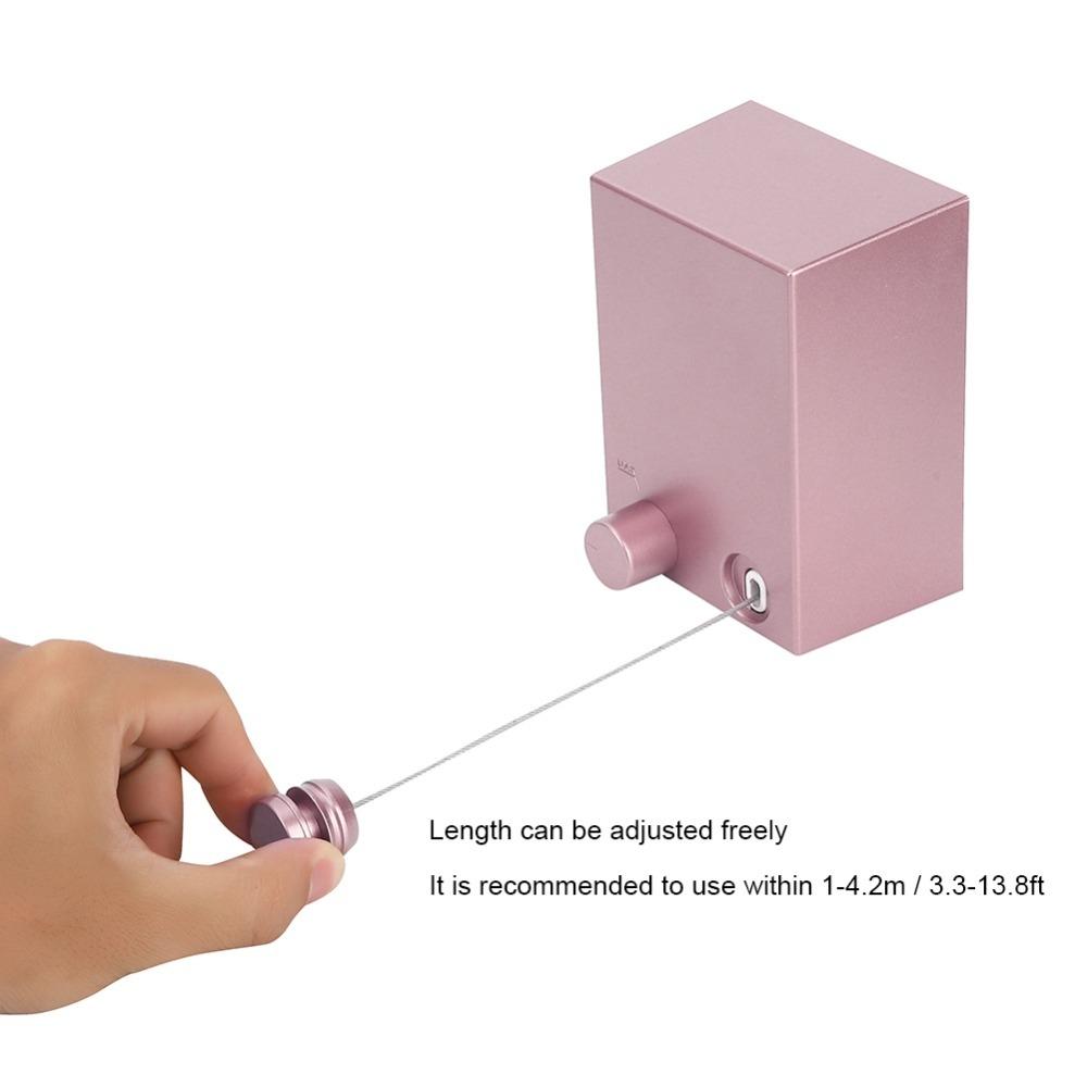 Gold Pink Retractable Clothesline Stainless Steel  ABS Steel Rope Clothesline  Indoor Outdoor