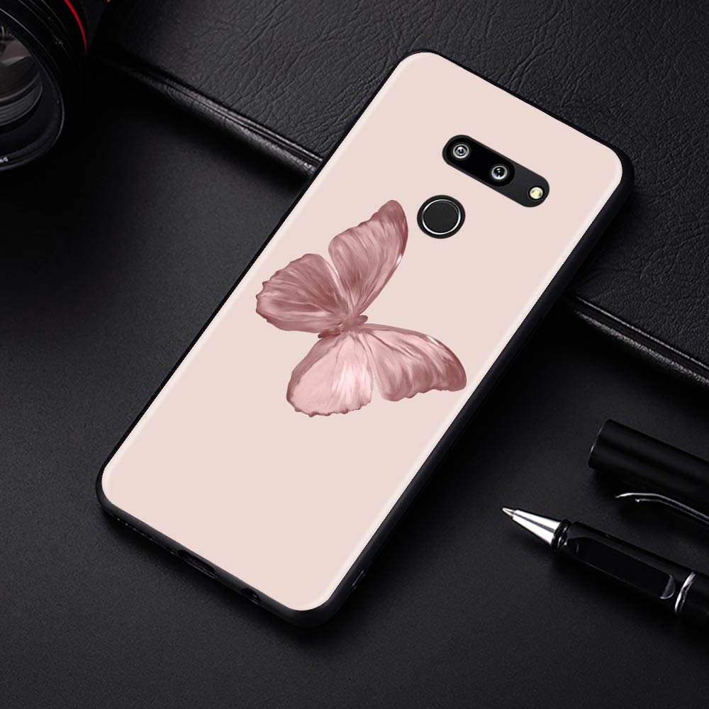 

Чехлы для телефона LG K41s K61 K50 G6 K50s G7 K42 K40s K71 K52 K40 G8 ThinQ Q52, чехол золото, розовая роза, блестящие сердечки LG K71