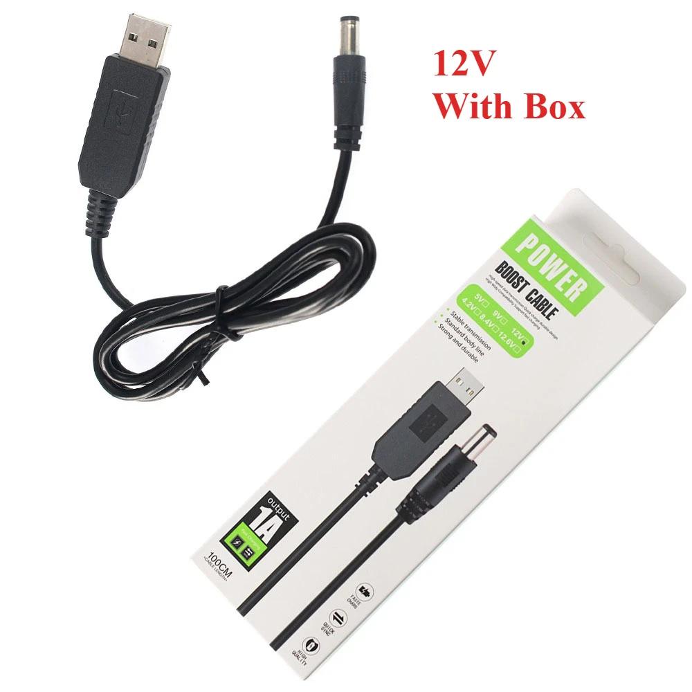 USB Power Boost Line Module DC To DC 5V 9V 12V Step-up USB Boost Cable Adapter Cable Converter 5.5mm*2.1/2.5mm Plug Box Packed