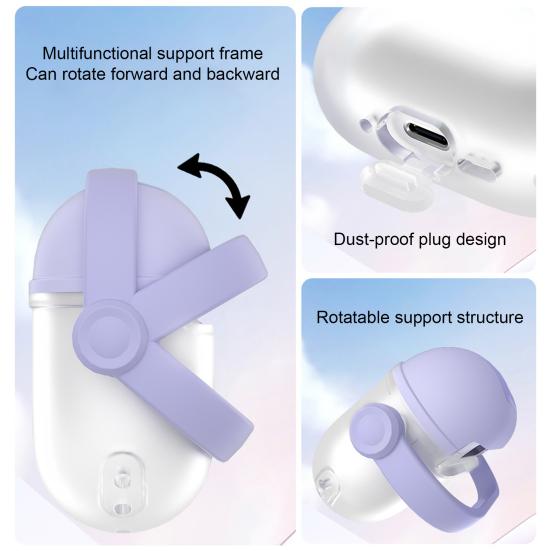 Earphone Case with Rotatable Handle All-Round Protection Silicone Smooth Split Design Headphone Sleeve for Huawei Freebudspro4/pro3 Universal