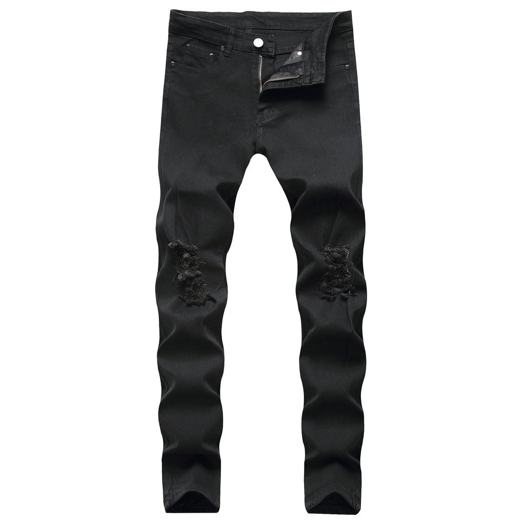 Pánské letní slim fit strečové džíny s dírami - Pět barev, trendy roztrhání na kolenou