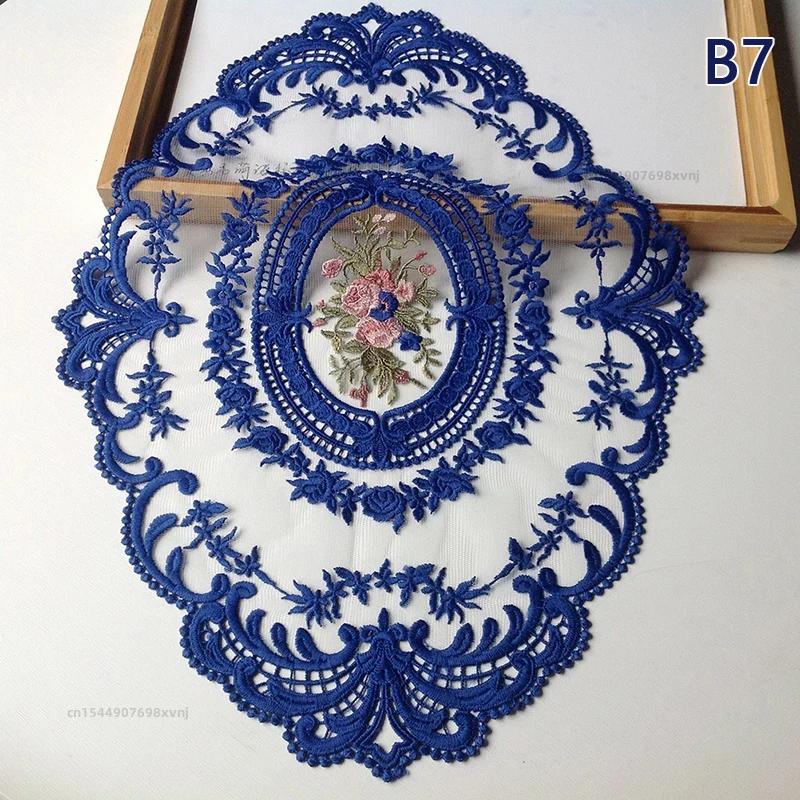 1PC Dinning Table Cover Embroidered Table Cloth Elegant Round Lace Tablecloth Coffee Coasters Napkin Party Wedding Decoration