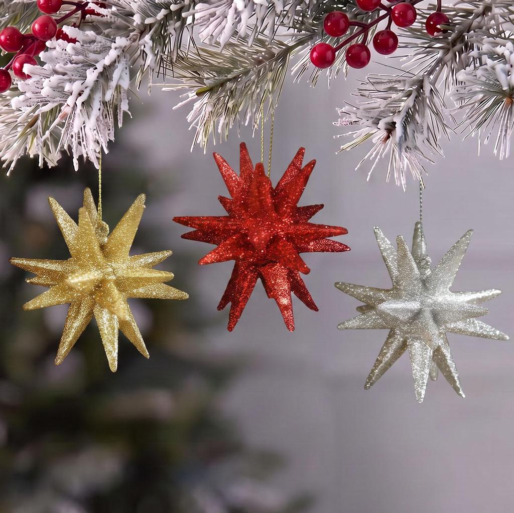 Champagne Exploding Star Pendant Ornament for Christmas Tree Decoration (2026)