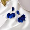 Korean Style Pearl Rose Petal Leaf Earrings, 925 Silver Needle for Women.