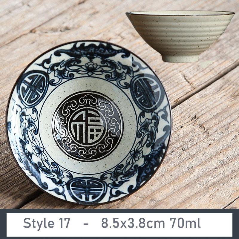 1 Stück Handgefertigte Konische Tasse Antike Pflanzenasche Porzellan Teetasse Reise Keramik Teeschale Anti-Verbrühungs Retro Meditationsbecher Teeset 70ml