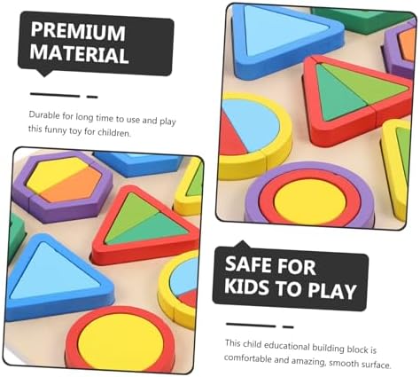 Milisten Wooden Shape Sorter Puzzle for Toddlers, Montessori Learning Toys with Colorful Geometric Blocks, Educational Preschool Toy