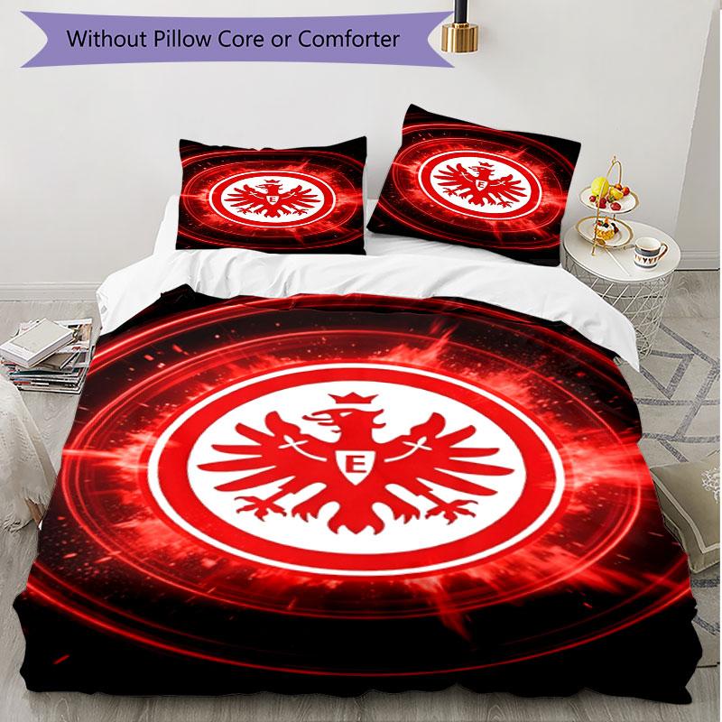 3pcs Duvet Cover Set (1*Duvet Cover + 2*Pillowcase, Without Core), Eintracht Frankfurt Print Soft All‑Season Bedding Set, Home Bedroom Decor Gift