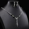 Jewelry Set European and American Temperament Purple Crystal Bridal Dress Set Versatile Necklace Earrings Rhinestones