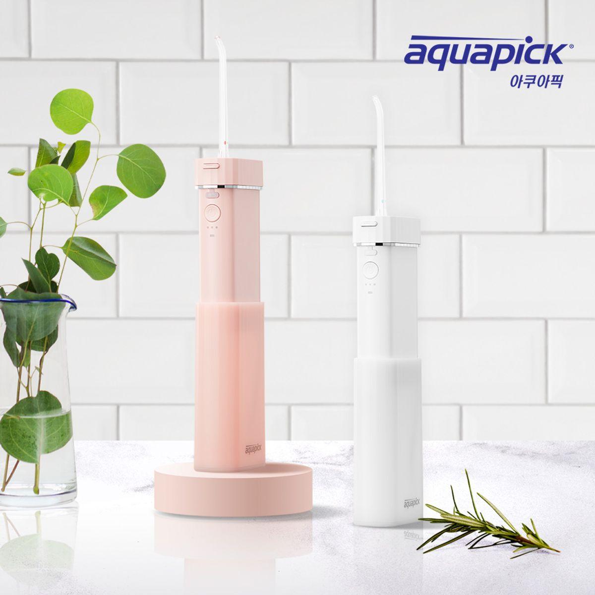 Portable Cordless Oral Irrigator AQ-208 (White Pink) white
