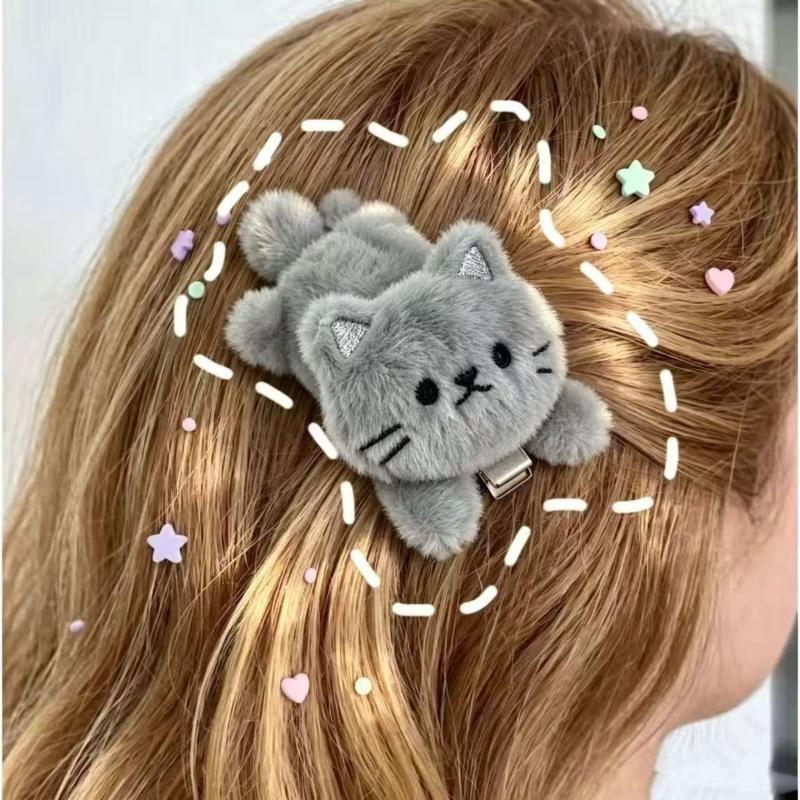 1/2Pcs Cute Cat Kitten Hair Clip Hairpin Sweet Kawaii Hair Accessories For Daily Wear Gift