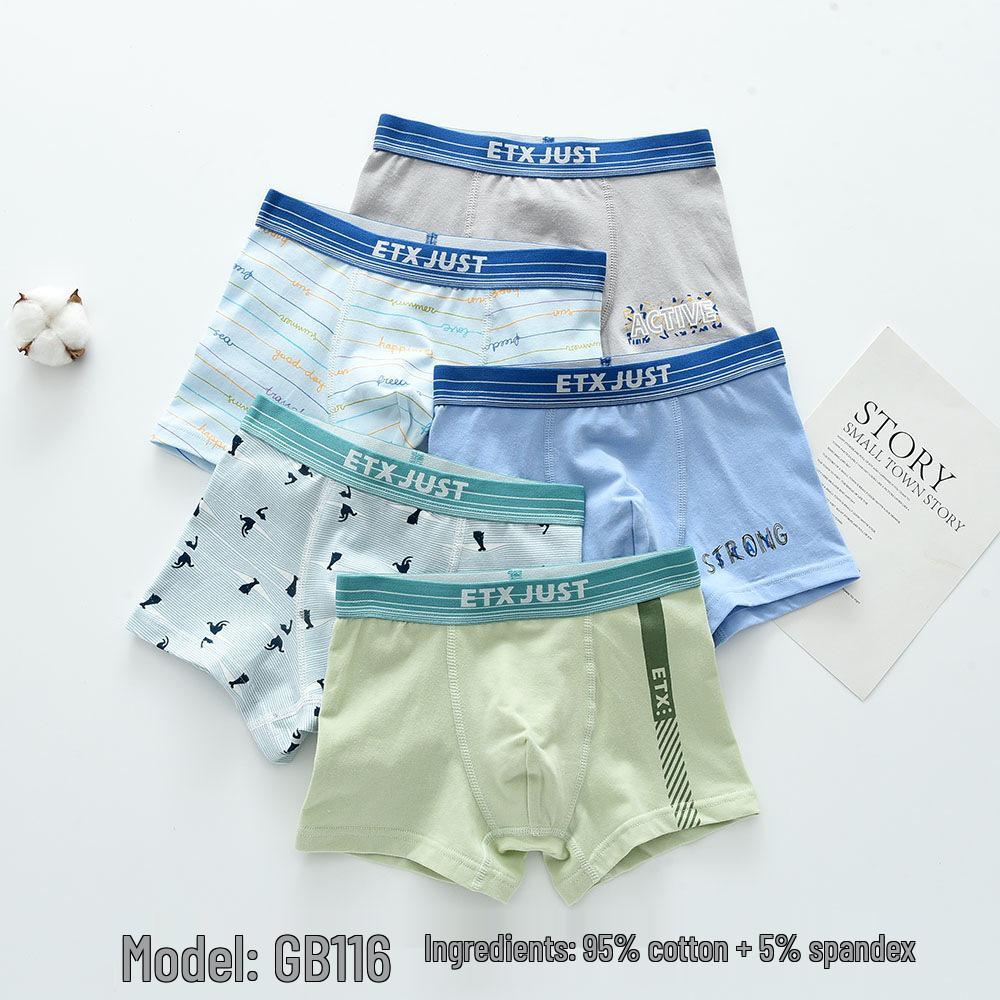 ETX Boys' Mid-Waist Boxer Briefs - Class A, Solid Color, Baby To Big Kids, Comfortable Four-Corner Shorts