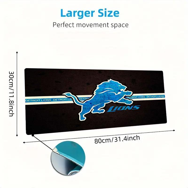 Detroit Lions Logo Color Mouse Pad Large Gaming Table Cushion Non-slip Laptop Tablet Big Mousepad XXL Mat Mini PC Playmat With Lock Edge