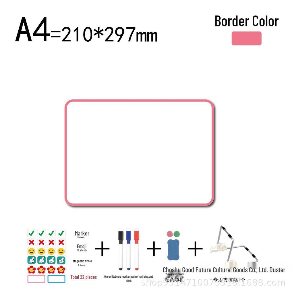 Double-Sided Magnetic Kids Whiteboard: Desktop Erasable Blackboard for Drawing and Live Streaming Prompts.