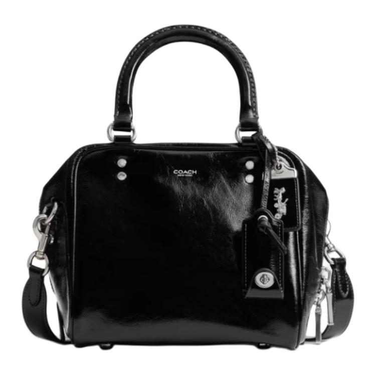 

Coach Rogue Cube 20 Leather Toast Bag Women Shoulder Bag Black Silver CBH04-LHBLK Basic Set (Bag+Dust Bag)